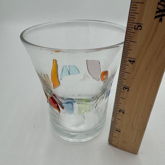 Hand Blown Fused Art Glass Flared Tumbler - Picture 5 of 6